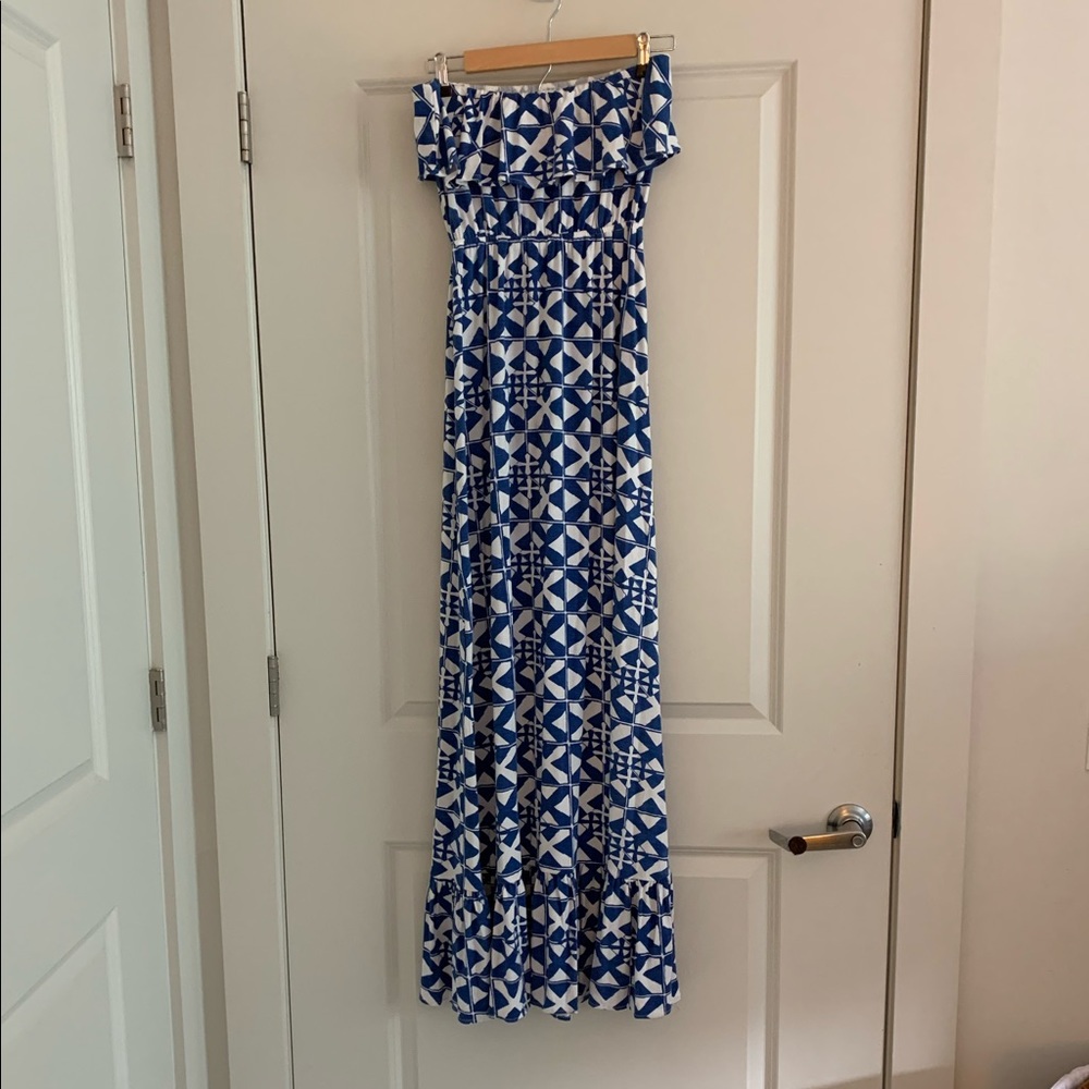 Mahi Gold strapless maxi dress